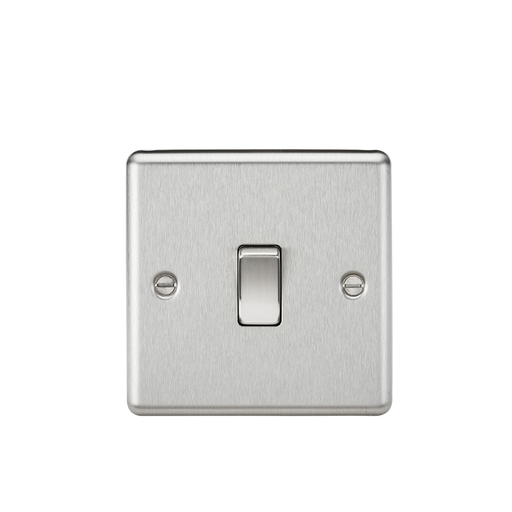 Knightsbridge CL834BC 20A 1G DP Switch - Rounded Edge Brushed Chrome Double Pole Switch Knightsbridge - Sparks Warehouse