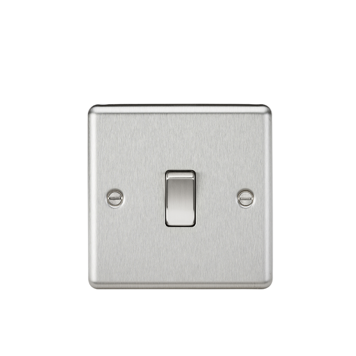 Knightsbridge CL834BC 20A 1G DP Switch - Rounded Edge Brushed Chrome Double Pole Switch Knightsbridge - Sparks Warehouse