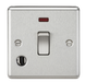 Knightsbridge CL834FBC 20A 1G DP Switch W/Neon & Flex Outlet - Rounded Edge Brushed Chrome Double Pole Switch Knightsbridge - Sparks Warehouse