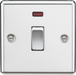 Knightsbridge CL834NPC 20A 1G DP Switch with Neon - Rounded Edge Polished Chrome Double Pole Switch Knightsbridge - Sparks Warehouse