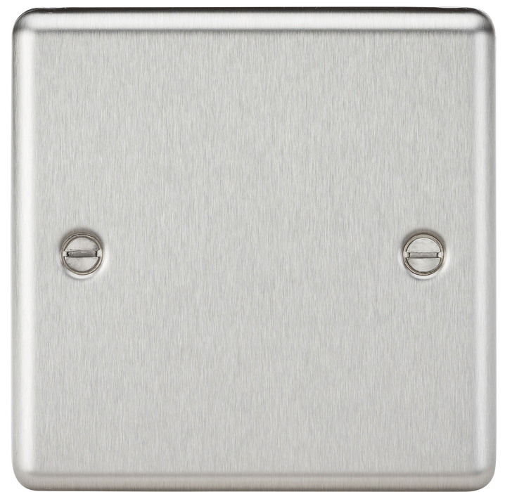 Knightsbridge CL85BC 1G Blanking Plate - Rounded Edge Brushed Chrome Blank Plate Knightsbridge - Sparks Warehouse