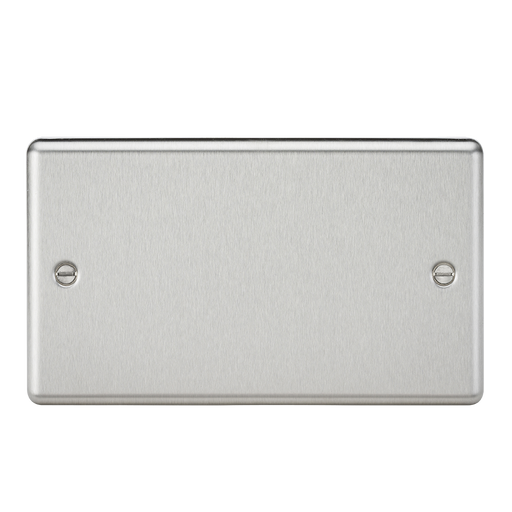 Knightsbridge CL86BC 2G Blanking Plate - Rounded Edge Brushed Chrome Blank Plate Knightsbridge - Sparks Warehouse