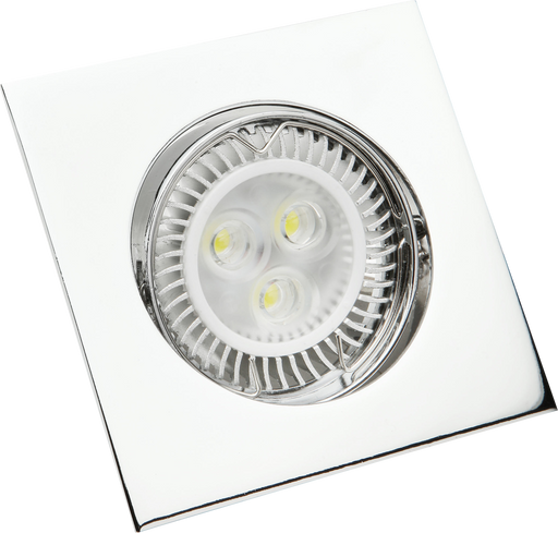 Knightsbridge CLG07C1 Die-Cast LV Square Tilt - 50mm Chrome Recessed Spot light Knightsbridge - Sparks Warehouse