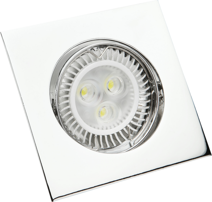 Knightsbridge CLG07C1 Die-Cast LV Square Tilt - 50mm Chrome Recessed Spot light Knightsbridge - Sparks Warehouse