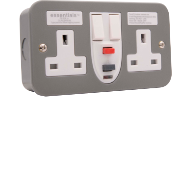 Scolmore CLRCDP036 Metal Clad 13A 2 Gang Switched Socket With RCD Power Outlets & Sockets Scolmore - Sparks Warehouse