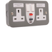 Scolmore CLRCDP036 Metal Clad 13A 2 Gang Switched Socket With RCD Power Outlets & Sockets Scolmore - Sparks Warehouse
