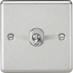 Knightsbridge CLTOG12BC 10A 1G Intermediate Toggle Switch - Rounded  Edge Brushed Chrome Toggle Switch Knightsbridge - Sparks Warehouse