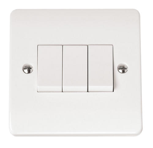 Scolmore CMA013 - 10AX 3 Gang 2 Way Plate Switch MODE Accessories Scolmore - Sparks Warehouse
