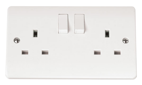 Scolmore CMA037 - 13A 2 Gang DP Switched Clean Earth Socket MODE Accessories Scolmore - Sparks Warehouse