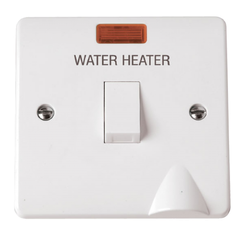 Scolmore CMA046 - 20A DP ‘Water Heater’ Switch With Flex Outlet + Neon MODE Accessories Scolmore - Sparks Warehouse