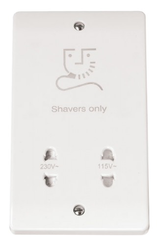 Scolmore CMA100 - Dual Voltage Shaver Socket Outlet - 115/230V MODE Accessories Scolmore - Sparks Warehouse