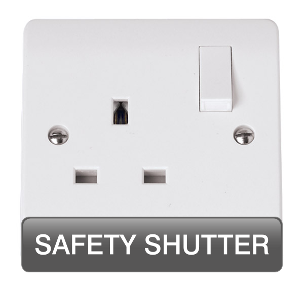 Scolmore CMA1035 Mode Sockets - 13a Uk Safety Shutter 250v 1g 13a Dp Sw Skt  Scolmore - Sparks Warehouse