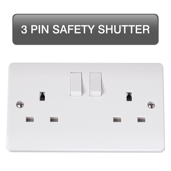 Scolmore CMA1037 Mode Sockets - 13a Uk Safety Shutter 250v 2g 13a Dp Ib Sw Skt Clean Earth  Scolmore - Sparks Warehouse