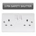 Scolmore CMA1037 Mode Sockets - 13a Uk Safety Shutter 250v 2g 13a Dp Ib Sw Skt Clean Earth  Scolmore - Sparks Warehouse