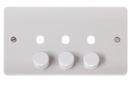 Scolmore CMA147PL - 3 Gang Double Dimmer Plate + Knobs MODE Accessories Scolmore - Sparks Warehouse