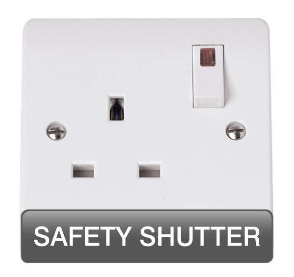 Scolmore CMA1835 Mode Sockets - 13a Uk Safety Shutter 250v 1g 13a Dp Sw Skt W/neon  Scolmore - Sparks Warehouse