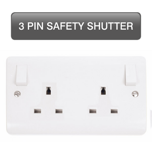 Scolmore CMA1836 Mode Sockets - 13a Uk Safety Shutter 250v 2g 13a Dp Ob Sw Skt Twin Earth  Scolmore - Sparks Warehouse