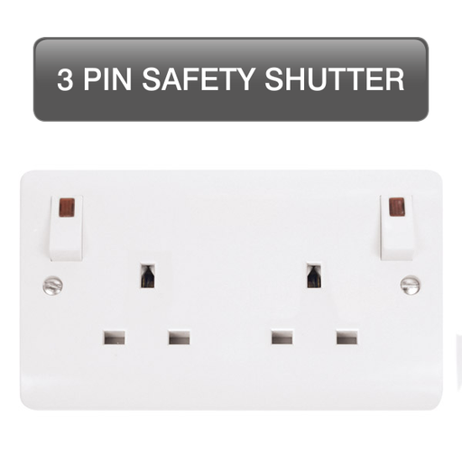 Scolmore CMA1840 Mode Sockets - 13a Uk Safety Shutter 250v 2g 13a Dp Ob Sw Skt W/neon Tw Earth  Scolmore - Sparks Warehouse