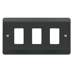 Scolmore CMA20403AG Gridpro Mode Part M - Frontplates Gridpro 3 Gang Part M Plate  Scolmore - Sparks Warehouse