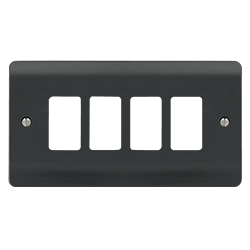 Scolmore CMA20404AG Gridpro Mode Part M - Frontplates Gridpro 4 Gang Part M Plate  Scolmore - Sparks Warehouse