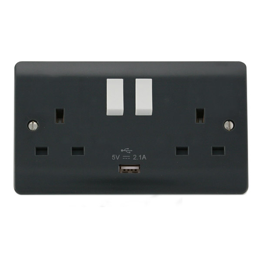 Scolmore CMA770AG Mode Part M Sockets - Usb 2g Sp 13a Sw Skt 2.1a Usb Charger Part M  Scolmore - Sparks Warehouse
