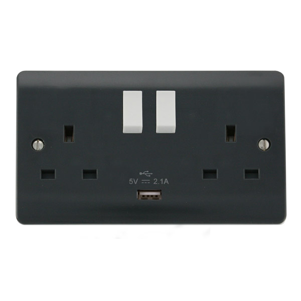 Scolmore CMA770AG Mode Part M Sockets - Usb 2g Sp 13a Sw Skt 2.1a Usb Charger Part M  Scolmore - Sparks Warehouse
