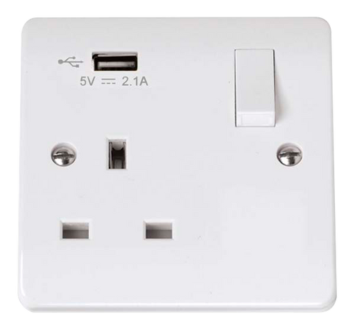 Scolmore CMA771U Mode Sockets - Usb 1g Skt Usb 2.1a Mode Socket - With USB Scolmore - Sparks Warehouse