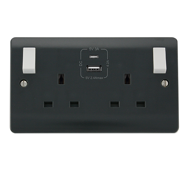 Scolmore CMA786AG Part M Sockets - Usb Type C 2g 13a Type A & C Usb Skt 4.2a Cma Ag  Scolmore - Sparks Warehouse