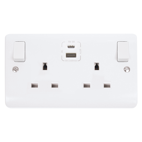 Scolmore CMA786 Mode Sockets - Usb Type C 2g 13a Type A & C Usb Skt 4.2a Cma  Scolmore - Sparks Warehouse