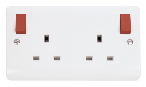 Scolmore CMA836PWRD - 13A 2 Gang DP Out Board (Red Rockers) Switched Socket MODE Accessories Scolmore - Sparks Warehouse