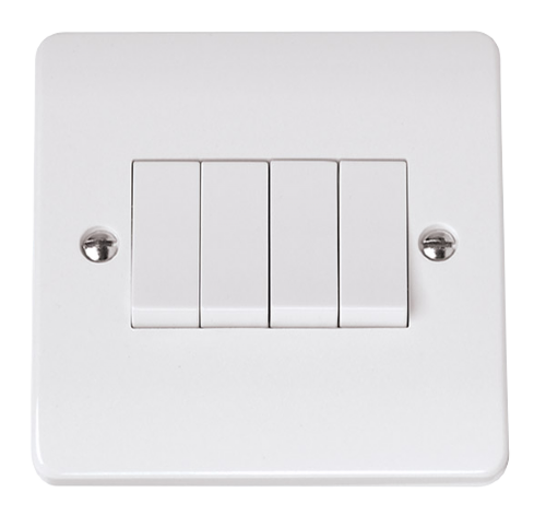 Scolmore CMA9014 - 10AX 4 Gang 2 Way Single Plate Switch MODE Accessories Scolmore - Sparks Warehouse