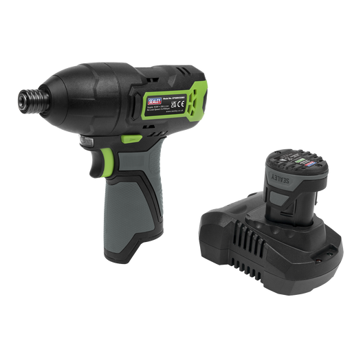 Sealey - CP108VCID 10.8V 2Ah 1/4Hex Drive Cordless Impact Driver Kit Electric Power Tools Sealey - Sparks Warehouse