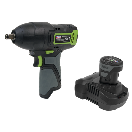 Sealey - CP108VCIW 10.8V 2Ah 3/8Sq Drive Cordless Impact Wrench Kit Electric Power Tools Sealey - Sparks Warehouse