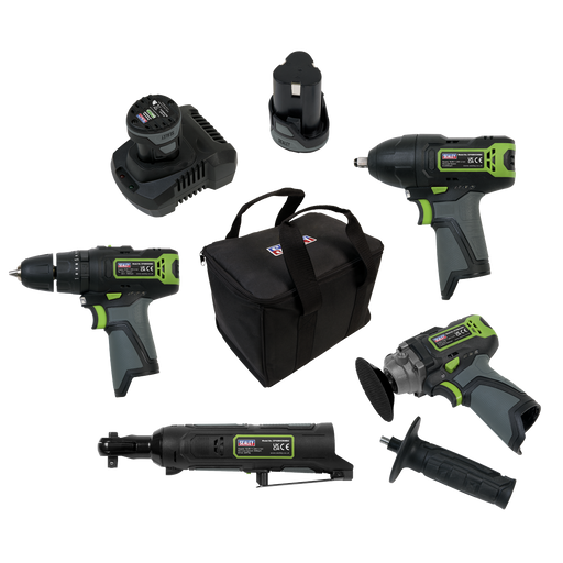 Sealey - CP108VCOMBO1 SV108 Series 4 x 10.8V Cordless Combo Kit - 2 Batteries Electric Power Tools Sealey - Sparks Warehouse