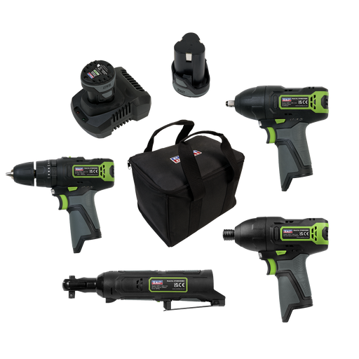 Sealey - CP108VCOMBO2 SV108 Series 4 x 10.8V Cordless Combo Kit - 2 Batteries Electric Power Tools Sealey - Sparks Warehouse