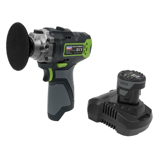 Sealey - CP108VCP 10.8V 2Ah Ø75mm Cordless Polisher Kit Electric Power Tools Sealey - Sparks Warehouse