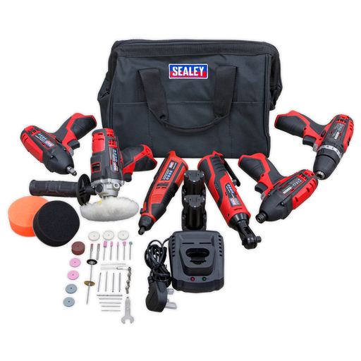 Sealey - CP1200COMBO2 CP1200 Series 6 x 12V Cordless Power Tool Combo Kit Electric Power Tools Sealey - Sparks Warehouse