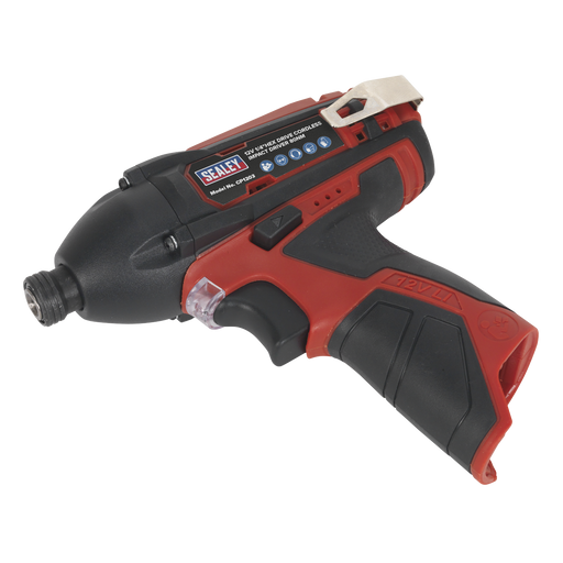 Sealey - CP1203 Cordless Impact Driver 1/4"Hex Drive 80Nm 12V Li-ion- Body Only Electric Power Tools Sealey - Sparks Warehouse