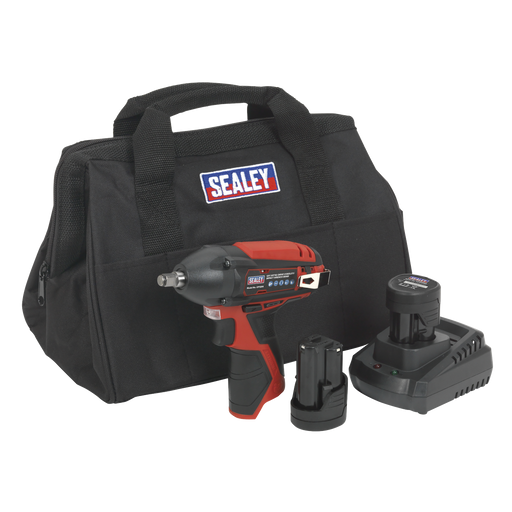 Sealey - CP1204KIT Impact Wrench Kit 3/8"Sq Drive 12V Li-ion - 2 Batteries Electric Power Tools Sealey - Sparks Warehouse