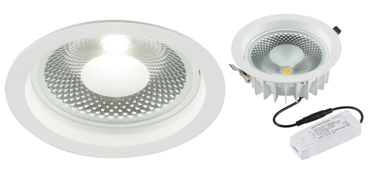 Knightsbridge CRDL20 230V 20W COB LED Recessed Commercial Downlight 4000K ML Knightsbridge - Sparks Warehouse