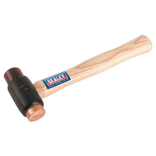 Sealey - CRF15 Copper/Rawhide Faced Hammer 1.5lb Hickory Shaft Hand Tools Sealey - Sparks Warehouse
