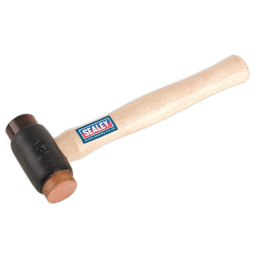 Sealey - CRF25 Copper/Rawhide Faced Hammer 2.25lb Hickory Shaft Hand Tools Sealey - Sparks Warehouse