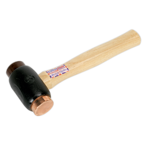 Sealey - CRF35 Copper/Rawhide Faced Hammer 3.5lb Hickory Shaft Hand Tools Sealey - Sparks Warehouse