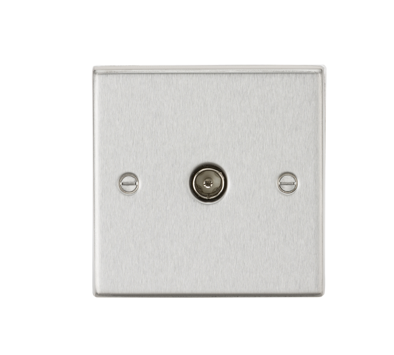 Knightsbridge CS010BC TV Outlet (non-isolated) - Square Edge Brushed Chrome TV Outlets Knightsbridge - Sparks Warehouse