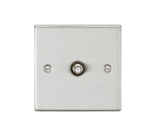 Knightsbridge CS015BC SAT TV Outlet - Square Edge Brushed Chrome TV Outlets Knightsbridge - Sparks Warehouse