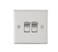 Knightsbridge CS3BC 10AX 2G 2-Way Plate Switch - Square Edge Brushed Chrome light switch Knightsbridge - Sparks Warehouse