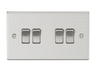Knightsbridge CS41BC 10AX 4G 2-Way Plate Switch - Square Edge Brushed Chrome light switch Knightsbridge - Sparks Warehouse