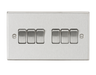 Knightsbridge CS42BC 10AX 6G 2-Way Plate Switch - Square Edge Brushed Chrome light switch Knightsbridge - Sparks Warehouse
