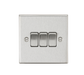 Knightsbridge CS4BC 10AX 3G 2 Way Plate Switch - Square Edge Brushed Chrome light switch Knightsbridge - Sparks Warehouse