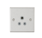 Knightsbridge CS5ABCG 5A Unswitched Socket - Square Edge Brushed Chrome Finish with Grey Insert Round Pin Socket Knightsbridge - Sparks Warehouse
